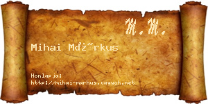 Mihai Márkus névjegykártya